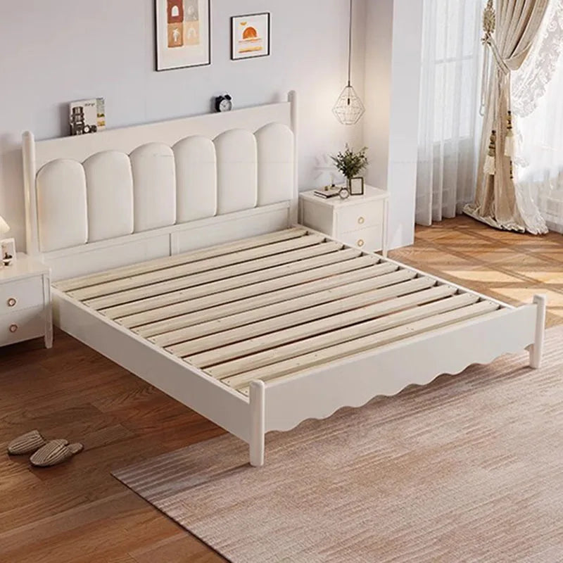 Princess Luxury Soft Double Bed Hand Carved Master Human Modern Double Bed Bedframe Wood Cama Matrimonial Nordic Furniture