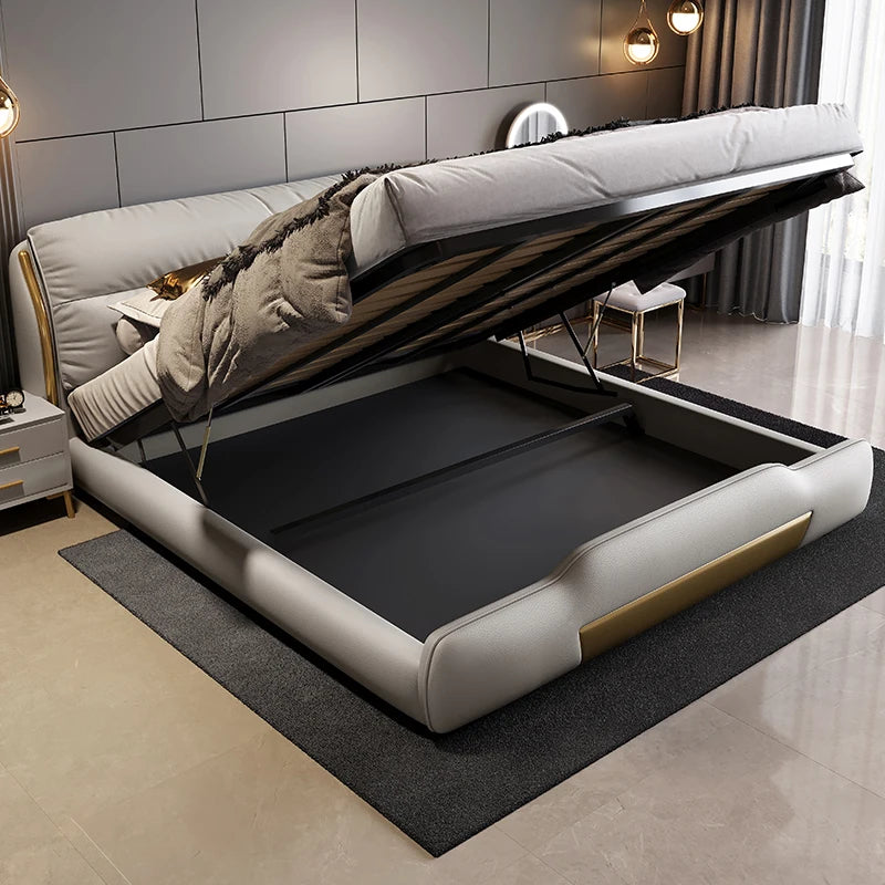 Cheap Luxury Soft Double Bed Modern Cotton Master Bedframe Double Bed Metal Design Muebles Para Dormitorio Nordic Furniture