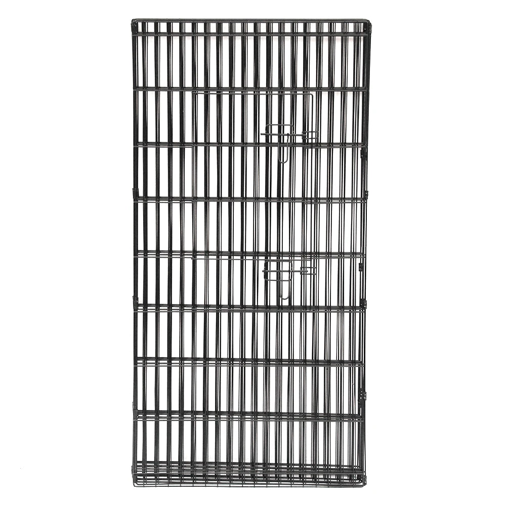 48" Tall Iron Wire Fence Playpen Pet Dog Cat Folding Exercise Yard 8 Panel Metal Play Pen with Door Black[US-Stock]