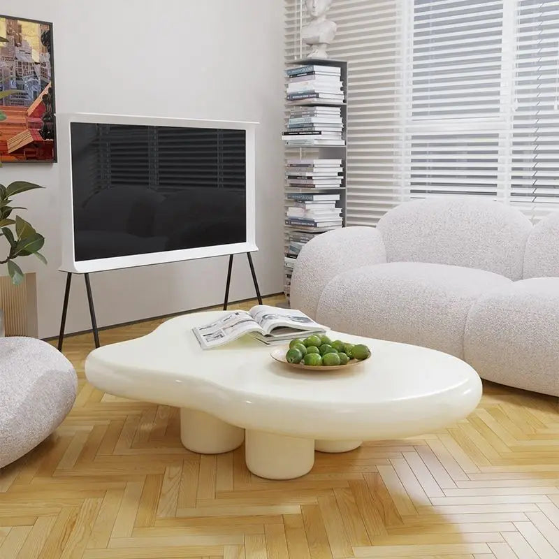 Cloud Living Room Coffee Table High Gloss Storage Nordic Household Simple Modern Tea Table Small Apartment Black Table