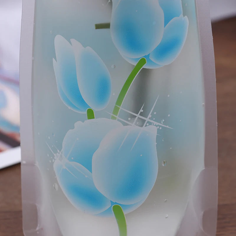 27 X 12cm Home Freshness PVC Plastic Foldable Transparent Vase Flowers Jardiniere Flower Arrangement Vase