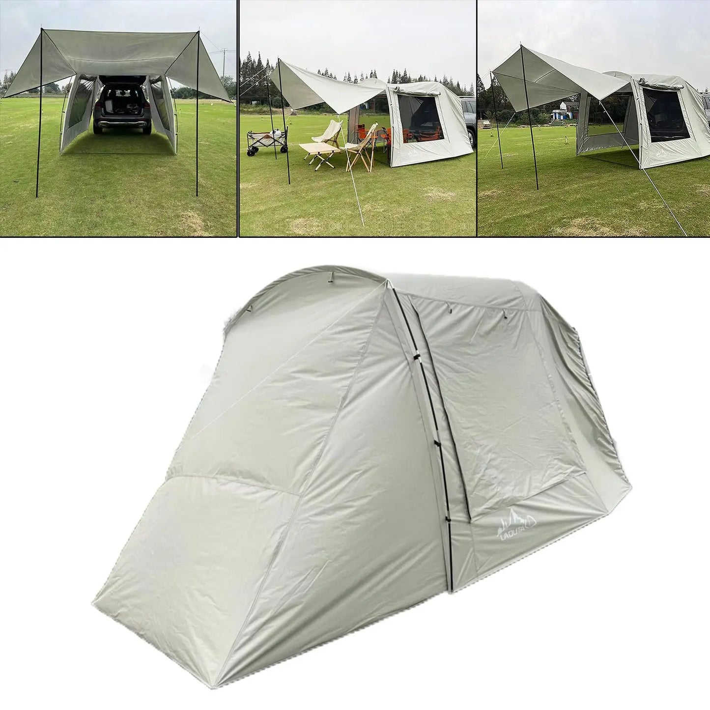 Car Rear Tent Extension Waterproof Trailer Tent Camping Shelter Canopy Car Trunk Tent for Outdoor Tour Barbecue Picnic