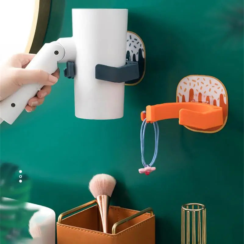 Hair Dryer Holder Hair Dryer Bracket Wall Mounted Hair Straightener Stand Nail-free Storage Rack Organizer Bathroom Accessories