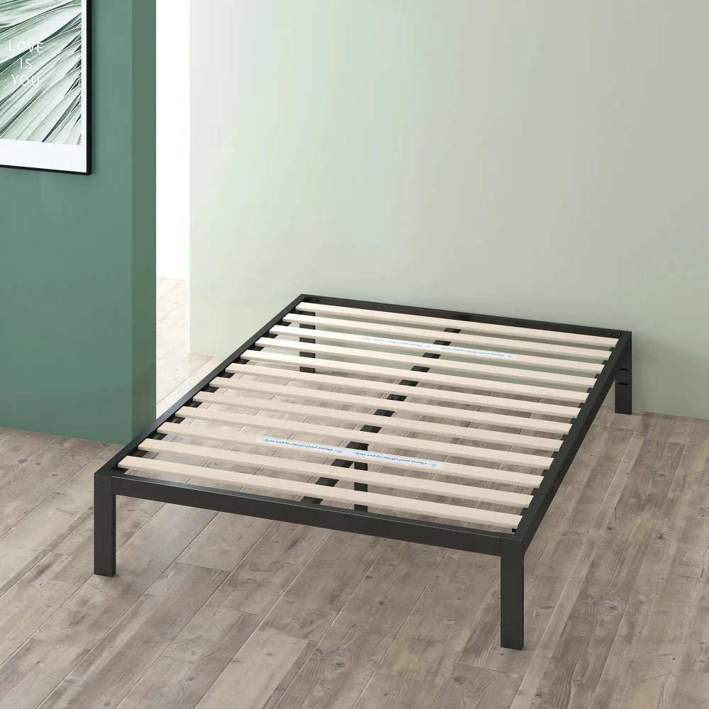 14" Mia Black Metal Platform Bed Frame, Full songkaum colchon  bed frame queen  twin bed frame  camas  bedframe  twin bed frame