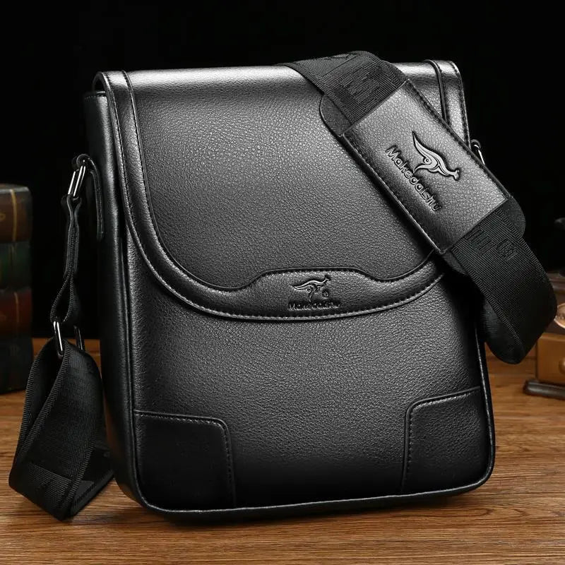 New Men's Business Crossbody Bag Vintage Shoulder Bag Men's PU Genuine Leather Casual Hanging Bag High Quality Shoulder Bag