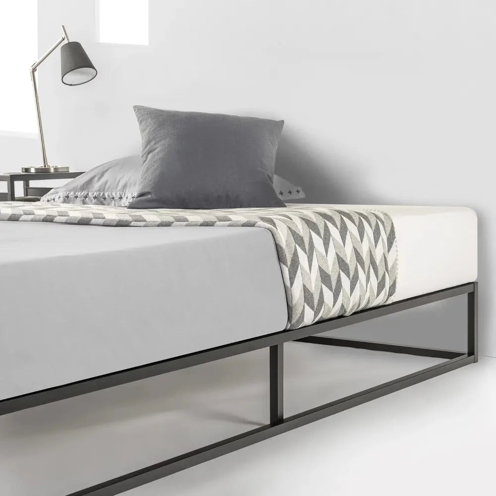 Modernista 10“ Metal Platform Bed With Wooden Slats Black Mattresses Twin Day Bed Frame King Size Headboards Bedframe Card Case