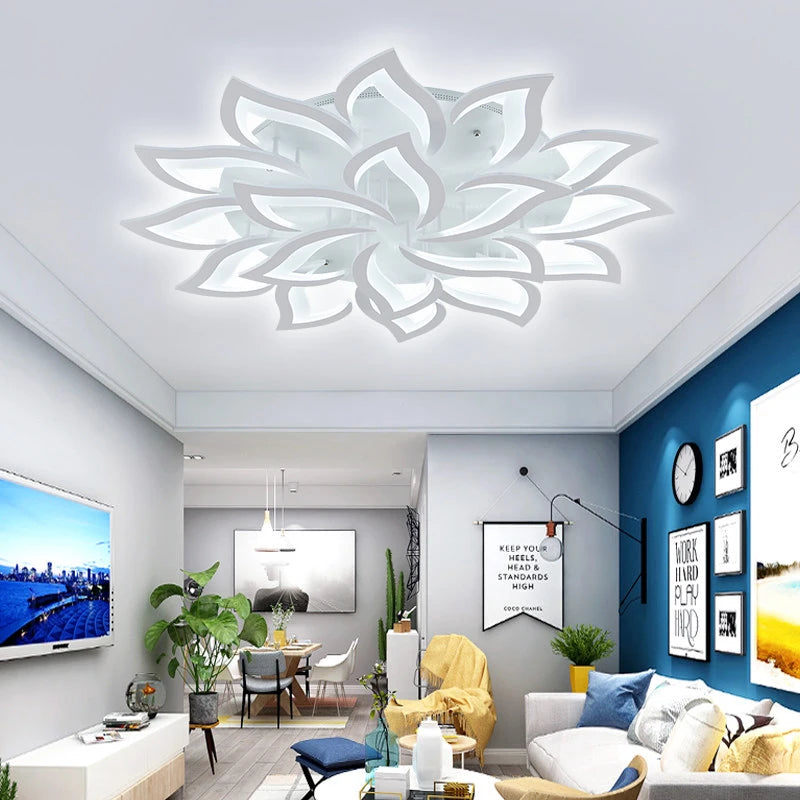 IRALAN lustre led ceiling chandelier modern luxury lotus for living/dining room kitchen bedroom lamp art deco lighting fixtures