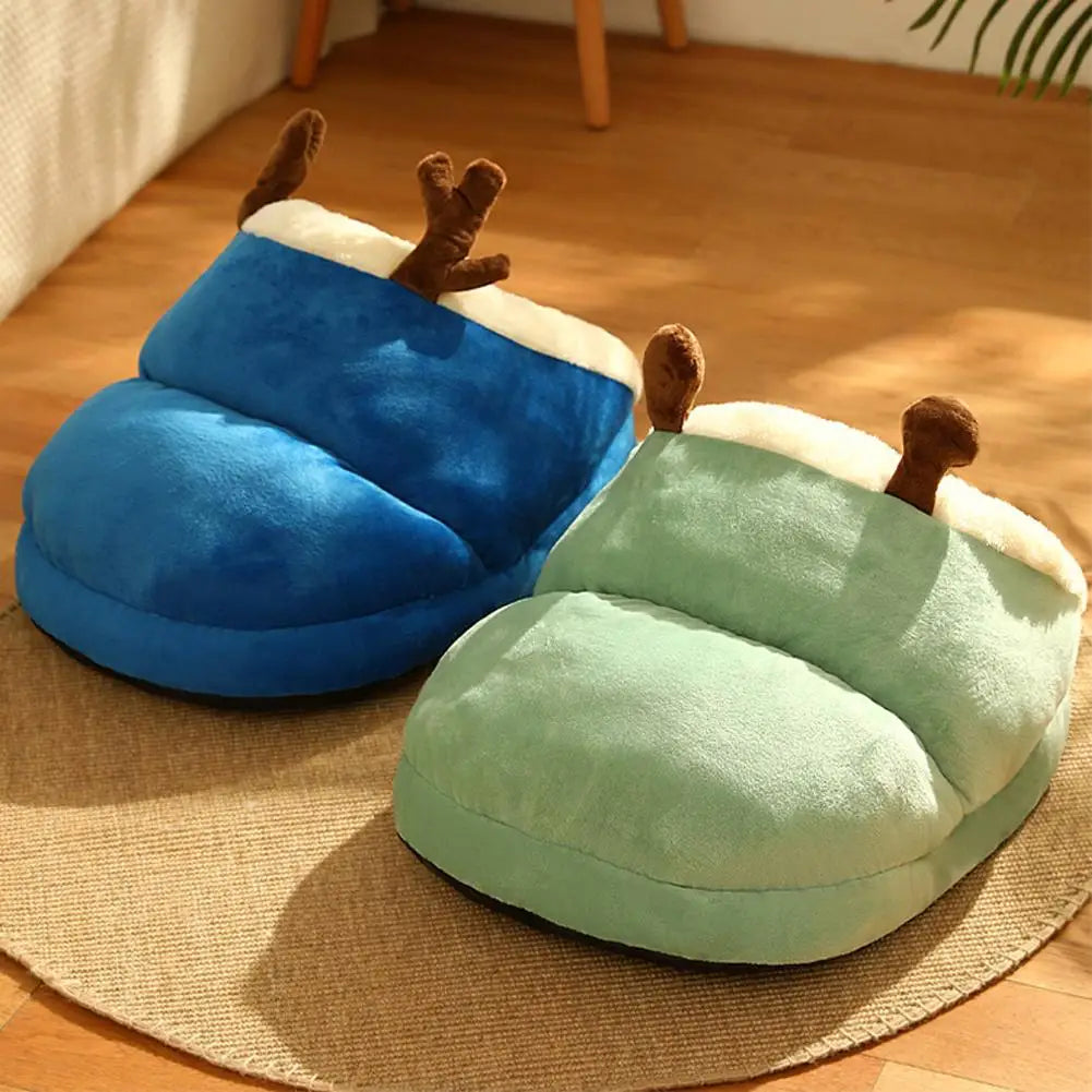 Winter Cat Bed Slippers Shape Warm Pet Bed House Long Plush Dog Bed Warm Sleeping Bag Sofa Cushion Nest For Small Dogs Cats