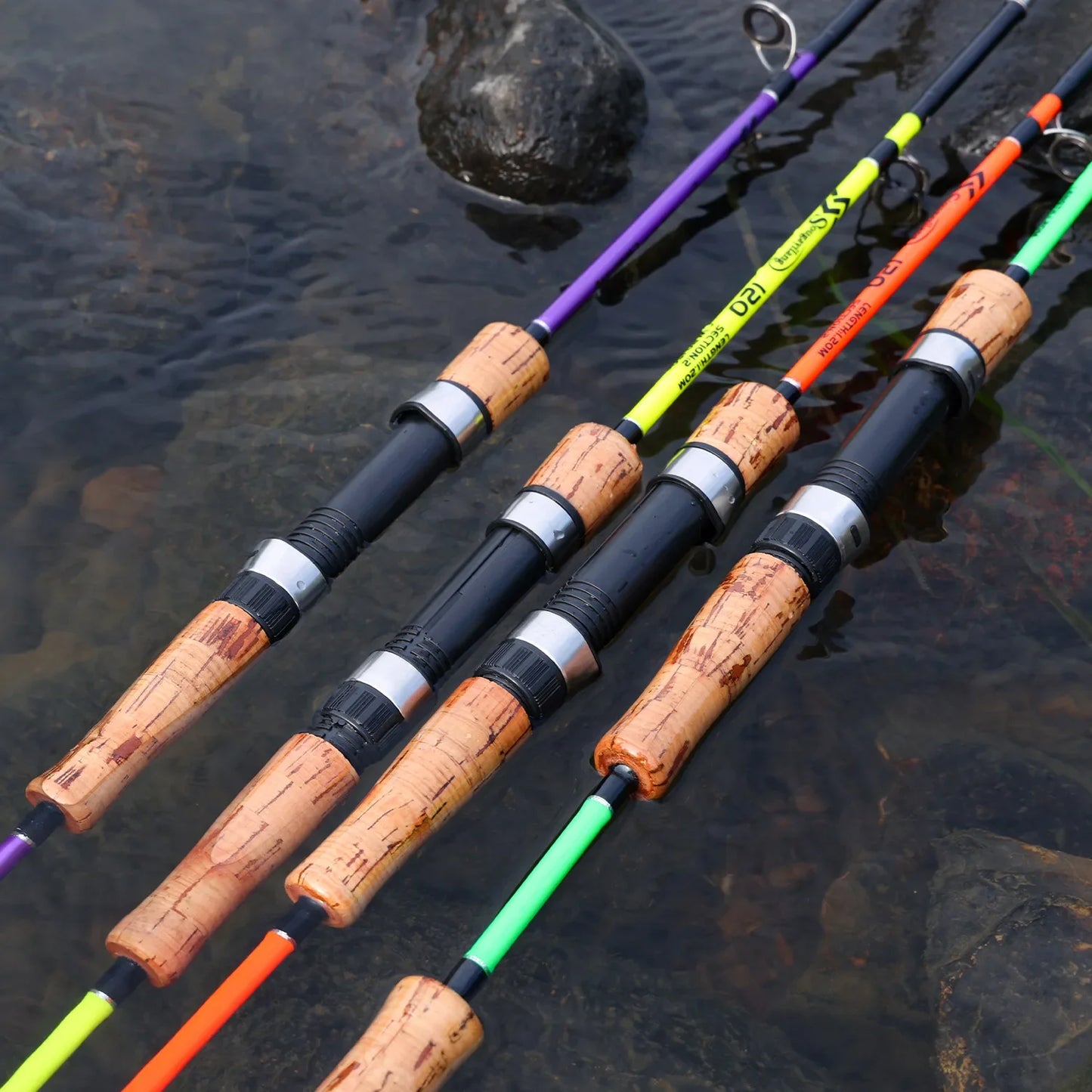 Sougayilang 4 Color 120cm Spinning Hand Lure Fishing Rod EVA Handle Ultralight ABS Resin Body Travel Boat Rod