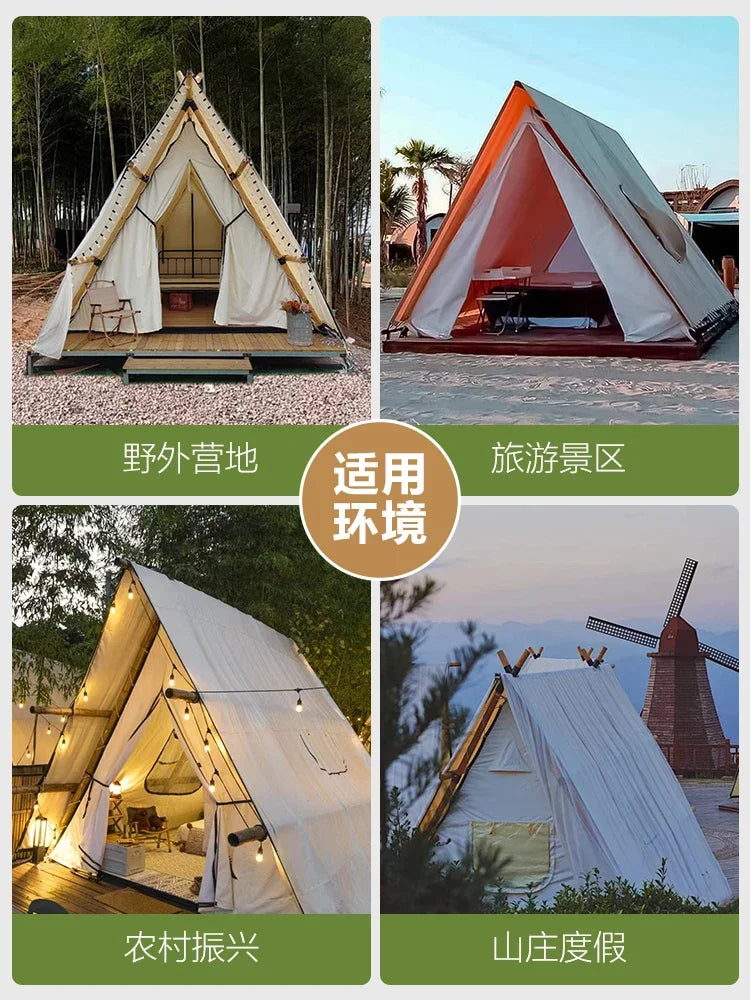 TimeLine luxury wild tent small A online celebrity tent canvas hotel B&B tent solid wood skeleton wedding romantic