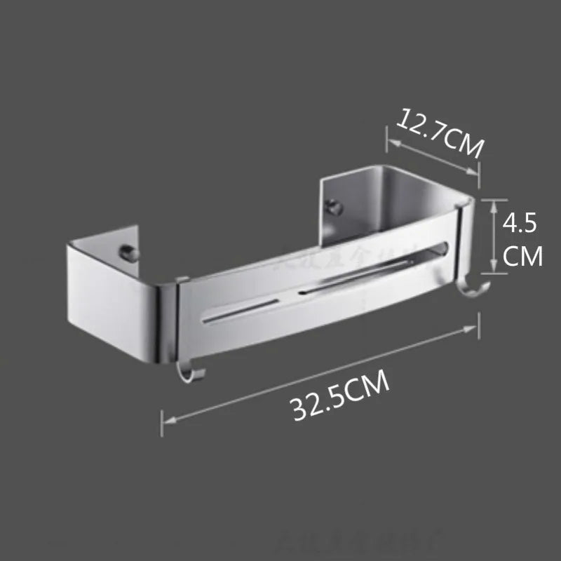 Bathroom Shelves Corner Shelf Wall Mounted Aluminum Bathroom Soap Dish Bath Shower Shelf Bath Shampoo Holder  Wall Mounted Type