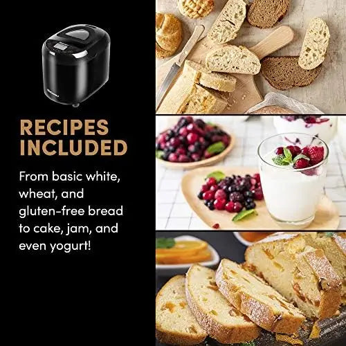 Gourmet EBM8103B Programmable Bread Maker Machine 3 Loaf Sizes, 19 Menu Functions Gluten Free White Wheat Rye French and more, 2