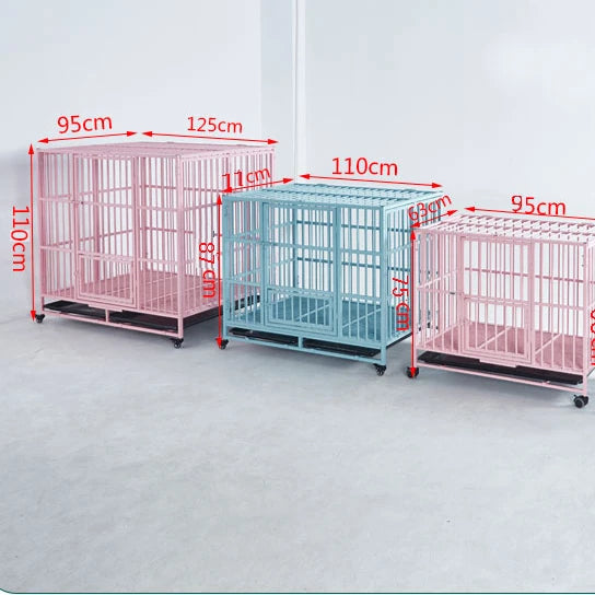 High Quality Factory Outlet Hot Selling Multiple Sizes Single and Double Door Folding Metal Large Dog Cage Pet House