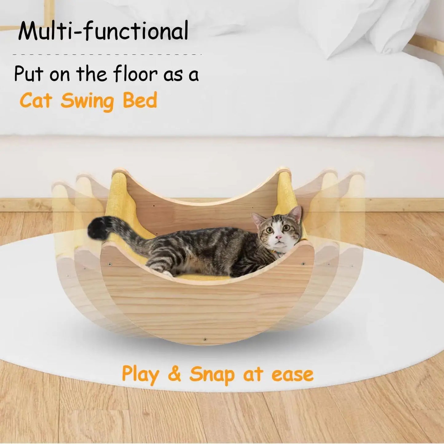 1pc Cat Climbing Shelf Wall Mounted Four Step Stairway Cat Hammock Pet Furniture Kitten Perch Platform Jumping Wooden Cat Tree