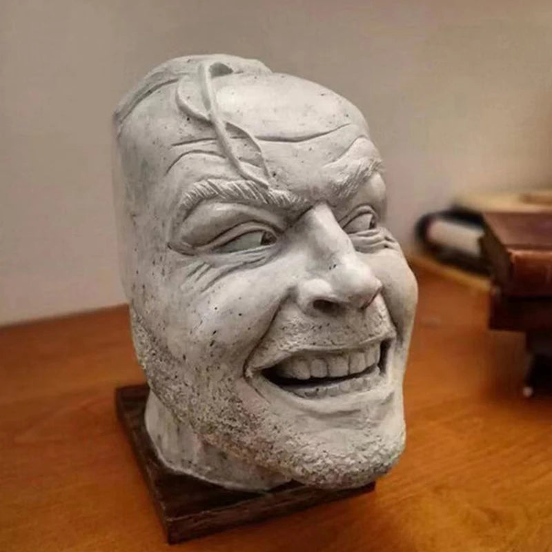 Sculpture Of The Shining Bookend Library Here’s Johnny Sculpture Resin Desktop Ornament Book Shelf Creative Statue Figurine