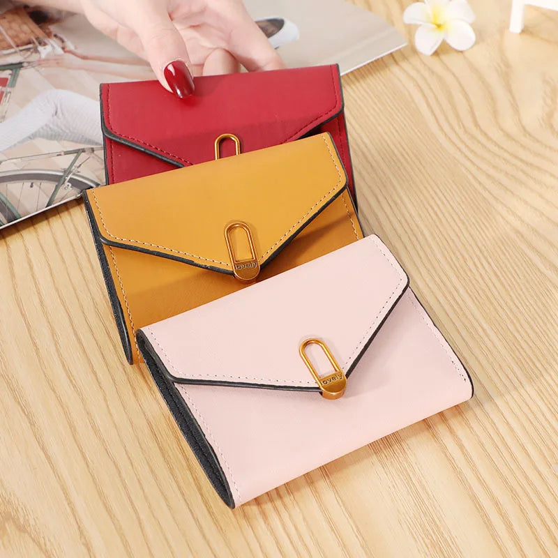 Short Women Wallets Small Slim Luxury Wallet New Fashion Pu Leather Female Purse Designer Money Bag Card Holder