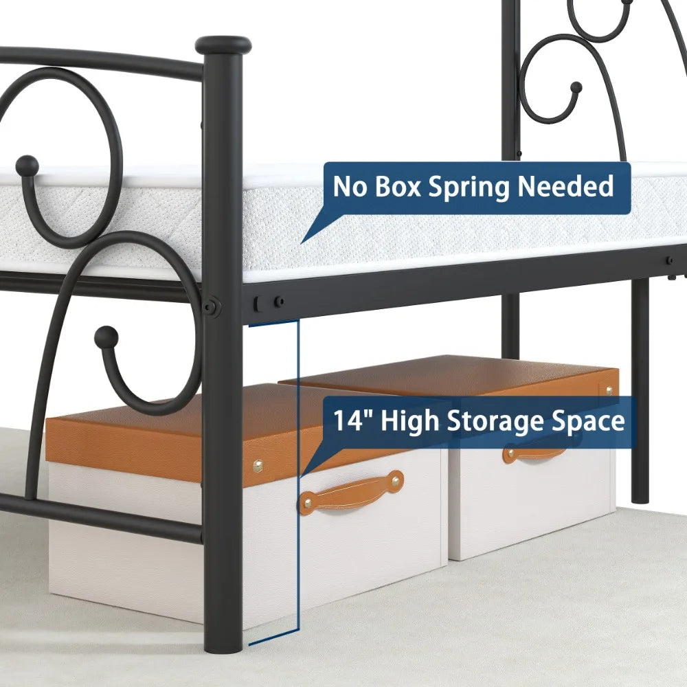 2023 New Yoneston 14" Heavy Duty Metal Platform Bed Frame