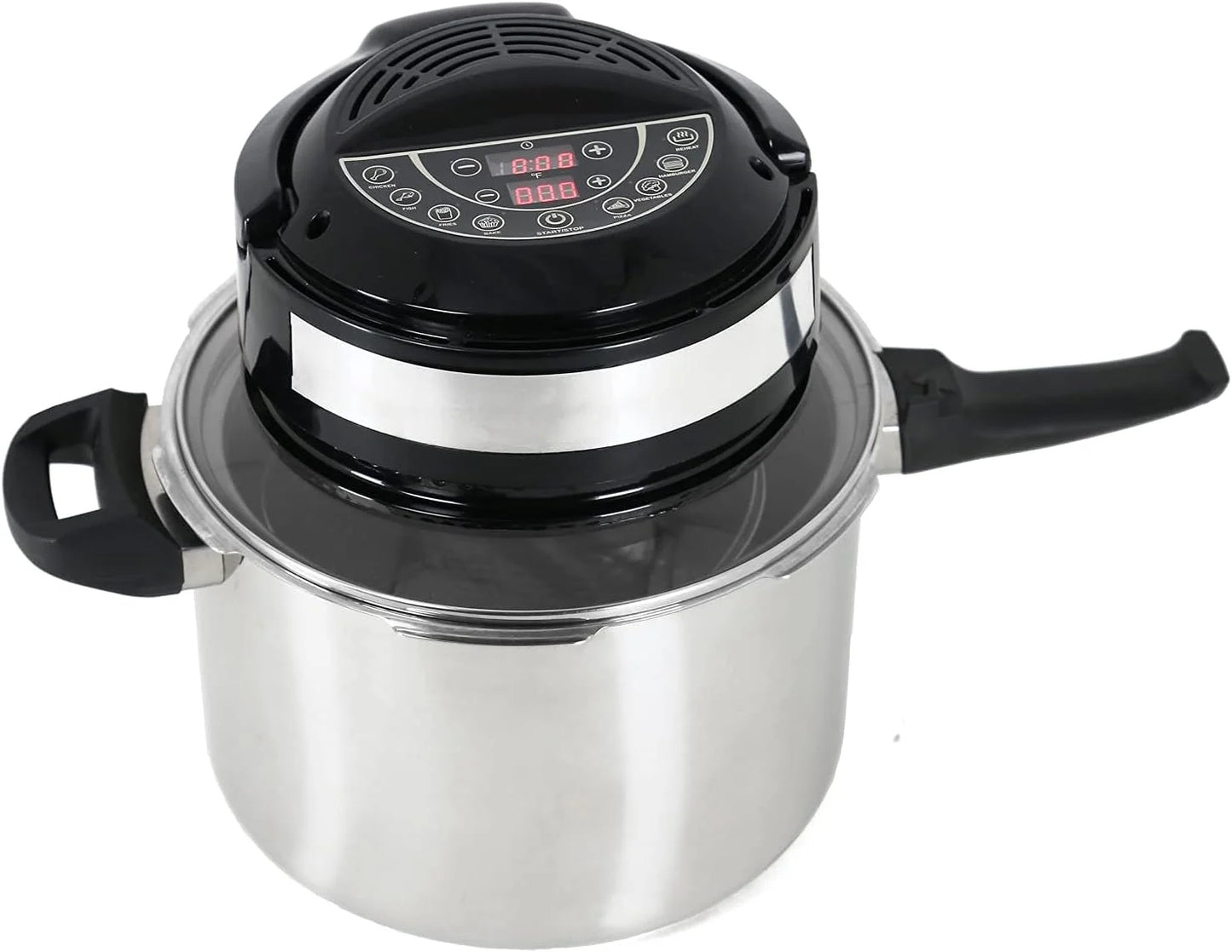 in 1 Air Fryer Lid for 6Qt & 8Qt Stovetop Pressure Cookers, Multicookers, Instant & Stock Pots | with Accessories  Stain