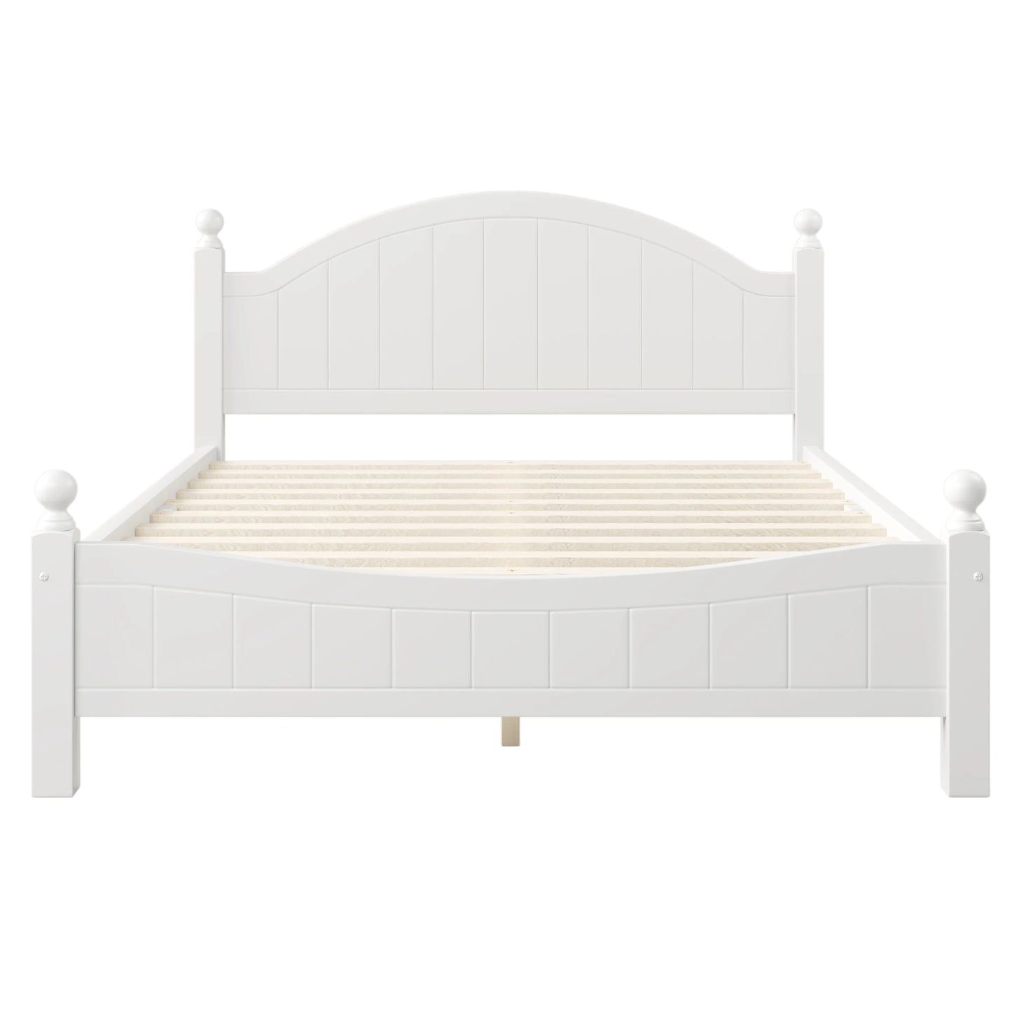 Platform Bed with Headboard and Footboard,Traditional Concise Style Solid Wood Bedframe/No Box Spring Needed/Easy Assembly