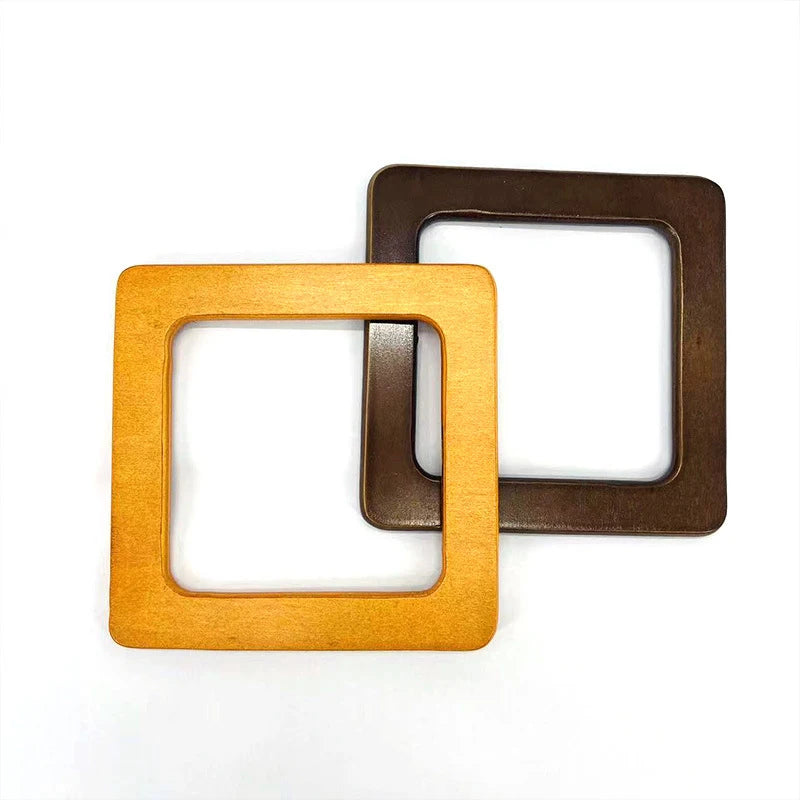 Square D-Shaped Wooden Bag Handle Ring Replacement Handbag Tote Handles Wood Purse Bag Straps Women'S Clutch Bags Accessories