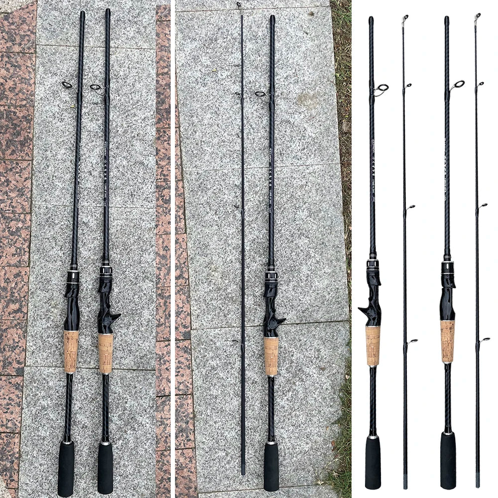 Spinning Casting Carbon Fiber Fishing Rod 1.65m 1.8m Lure Rod ML Action For Saltwater Freshwater