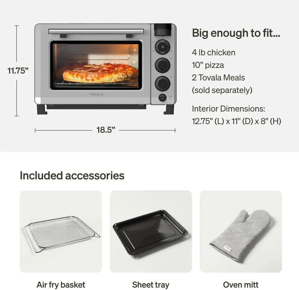 5-in-1 SmartAir Fryer Oven Combo Smartphone Controlled Countertop Convection and Toaster Oven