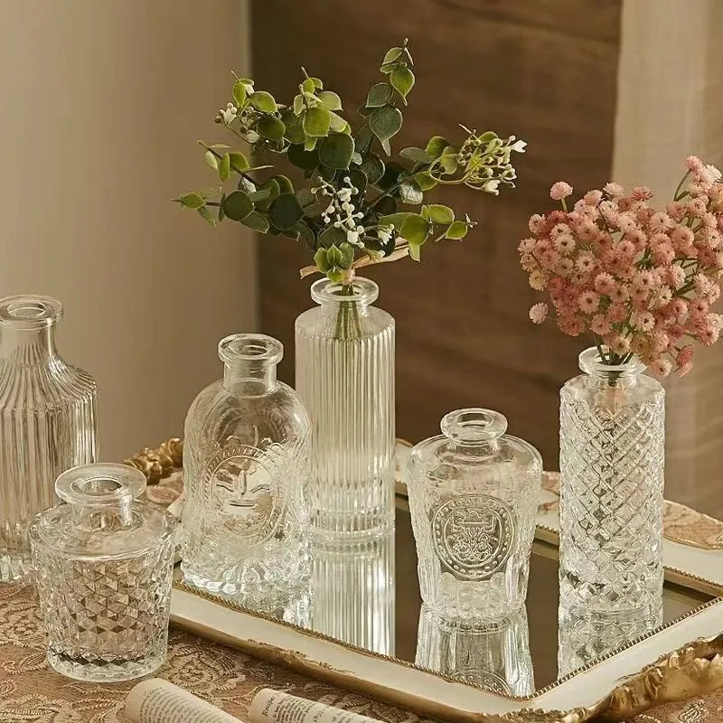 Transparent Glass Vase for Plant Nordic Simple Glass Flower Vases Creative Hydroponic Terrarium Table Decorative Flower Pot