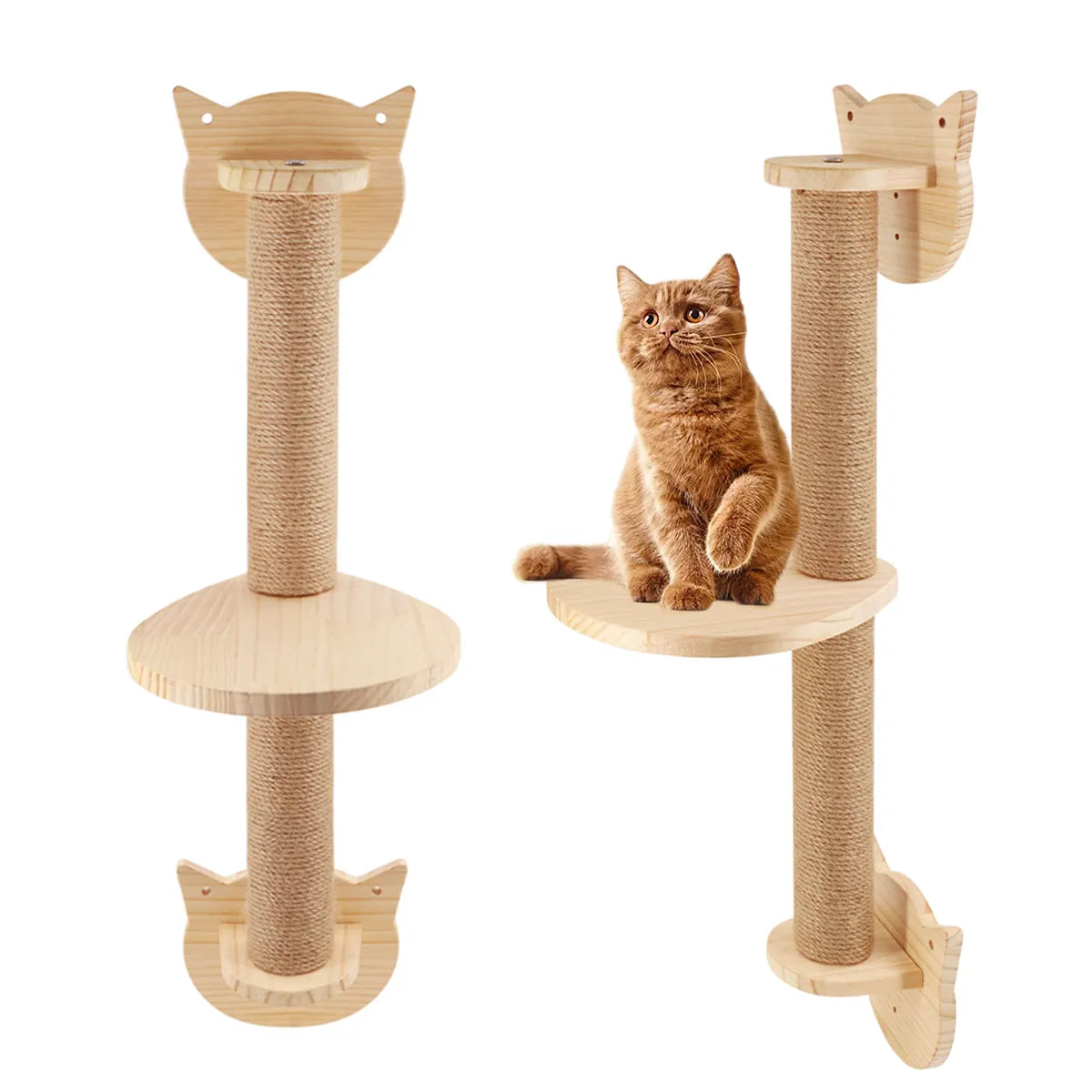 Cat Climbing Stair Furniture Wooden Shelves for Cats Perches Activity Cat Tree Scraper Stairs Scratching Post Cat Climbing Frame