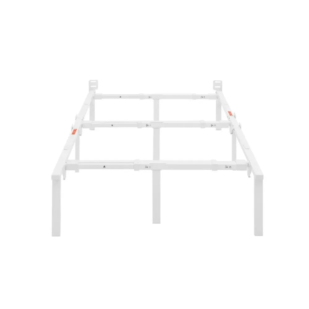 Mainstays 12" Adjustable Metal Platform Bed Frame, White, Twin - King bedframe bedroom furniture