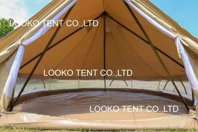 Luxury Outdoor Waterproof Glamping 3M To 7M Cotton Oxford Tent Canvas Mongolian Yurt Bell Tent For Sale