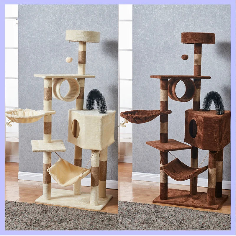 59inch Large Cat Tree for Cats Big Cat Tower with Cat Condo Cozy Plush Cat Perches Sisal Scratching Posts Hammocks Cat Scratch