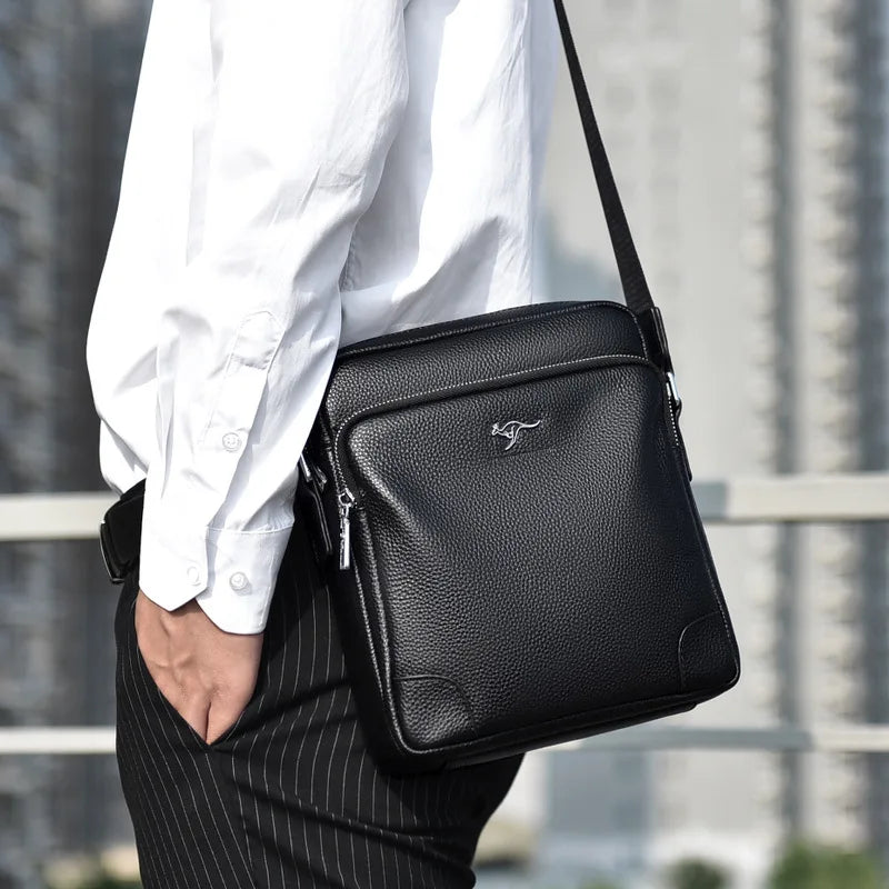 Luxury Brand Men's Shoulder Bag Genuine Leather Messenger Bag Fashion Business Man Crossbody Bag 100% Real Cowhide Men Small Bag