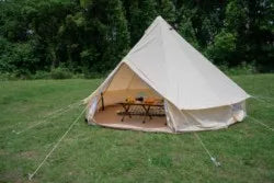 Outdoor Portable Glamping Luxury Camping 280g Canvas Bell Tent in 3M/4M/5M Size With Cover