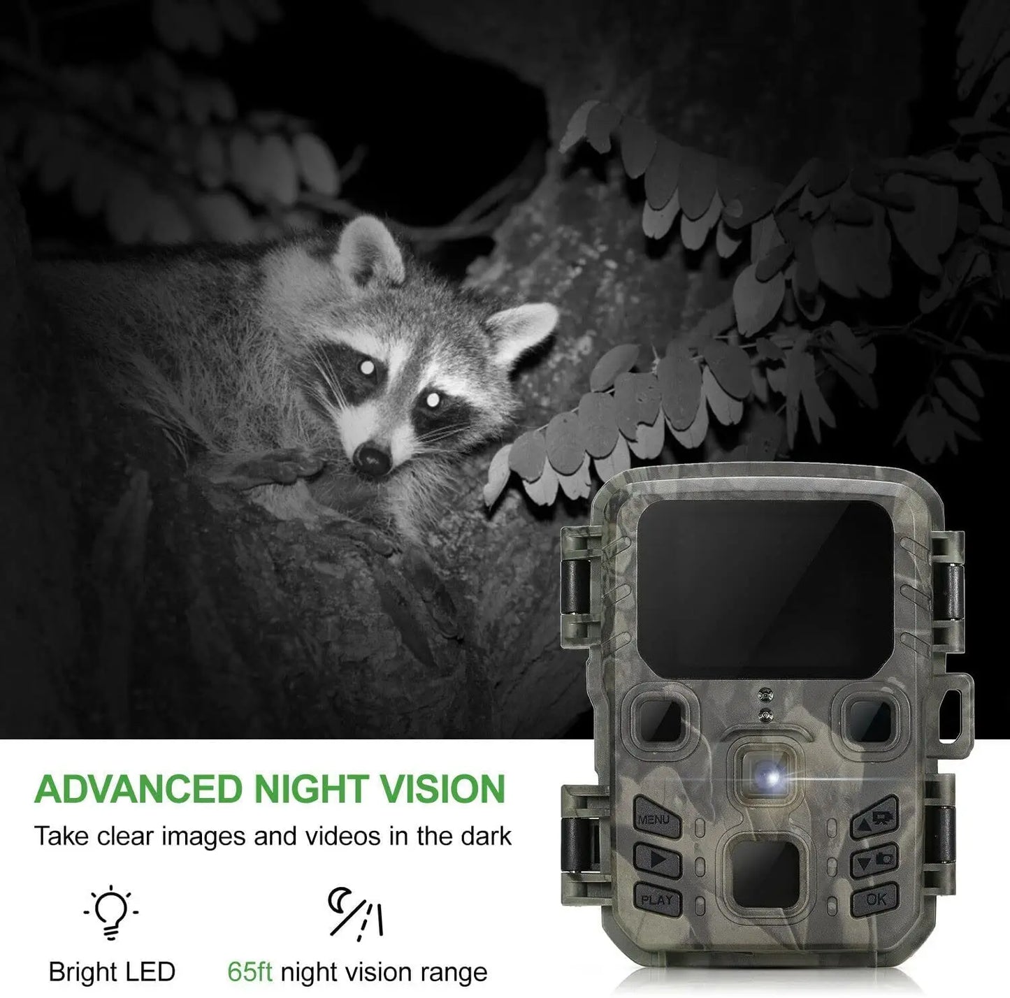 2-Pack Outdoor Mini Hunting Camera 20MP 1080P Wild Trail  Infrared Night Vision Outdoor Motion Activated Scouting Photo Trap