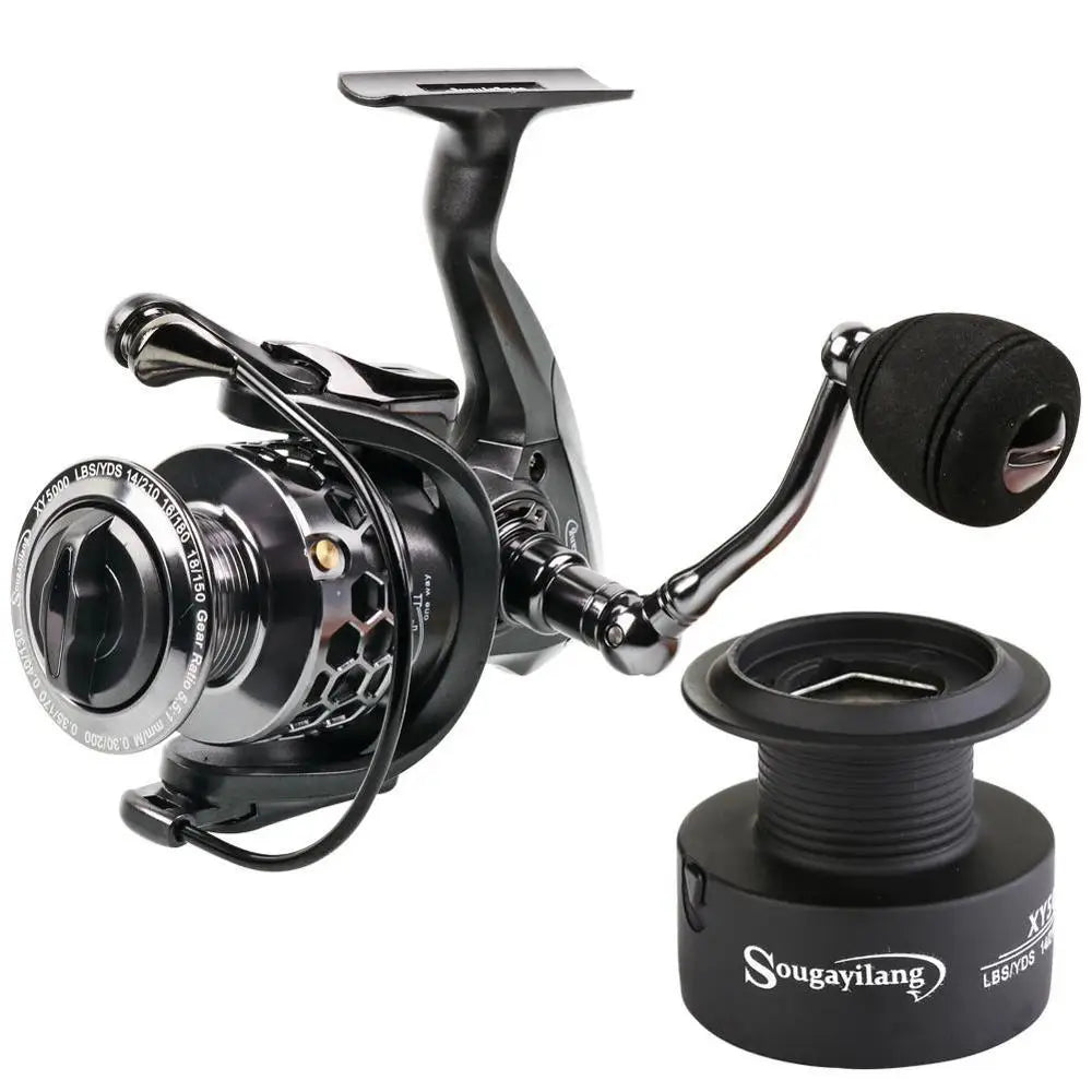 Sougayilang 1000-6000 Series Fishing Reel 13+1BB LightWeight 5.2:1 Smooth Aluminum Spinning Fishing Reel Carp Fishing Tackle