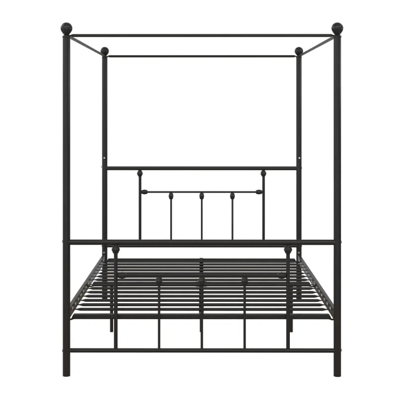 DHP Manila Metal Canopy Poster Bed, Queen, Black bedframe bedroom furniture