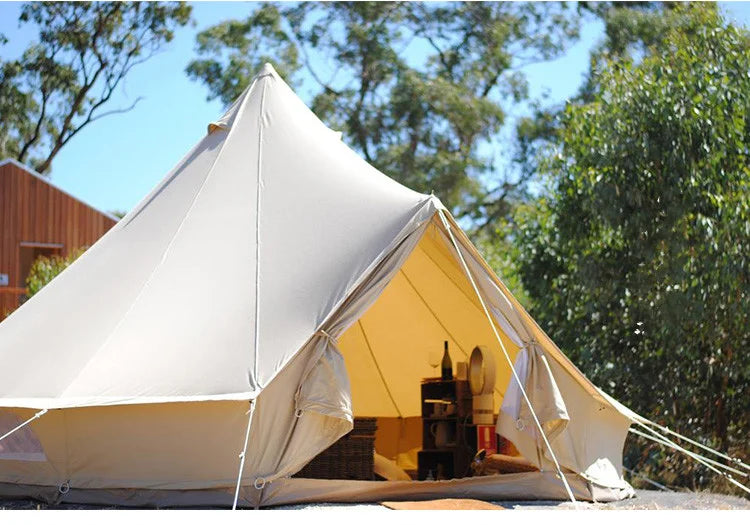 I Four season cotton canvas desert tenda luxury family 4m 5m 6m bell tent glamping for camping