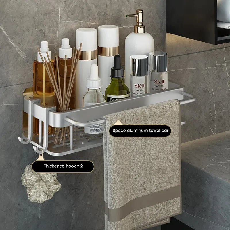 Bathroom Shelves No-drill Wall-mounted Corner Shelf  Shower Storage Rack Holder Shampoo Toilet Organizer Bathroom Accessories