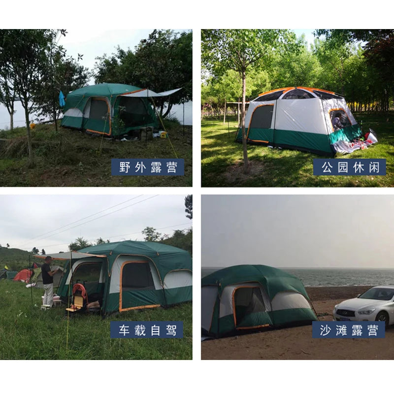 5-8persons Double Layers Outdoor 1Living Rooms And 1hall Family Camping Tent In Top Quality Large Space Glamping Medium Size