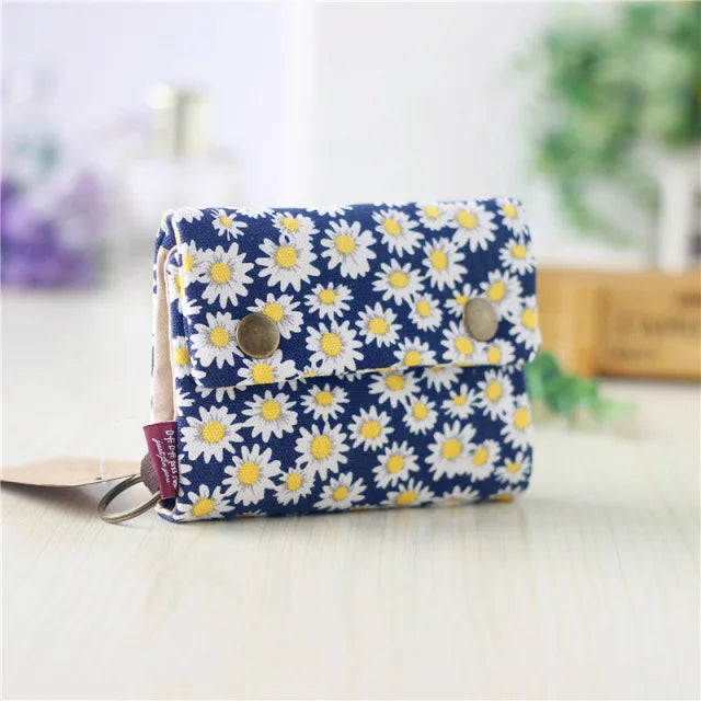 2022 Women Cotton Fabric Short Wallet for Female Large Capacity Coin Purse Card Holder Ladies Multifunction Men Purse Carteira