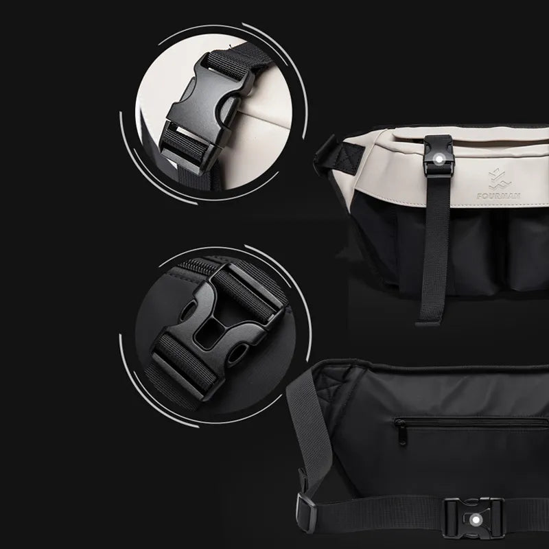 High Quality Trend Men's Cross Body Bag iPad Zip Waterproof Fashion Designer Chest Bag Daily Sport Cycling  Sling Shoulder Bag