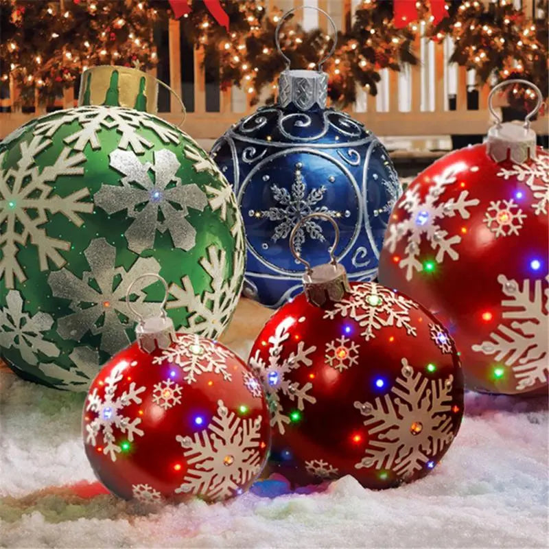 5/3/1pcs Christmas Decoration Outdoor Inflatable Decorated PVC 60cm Big Large Ball Xmas Tree Decor Ball Without Light Ornament