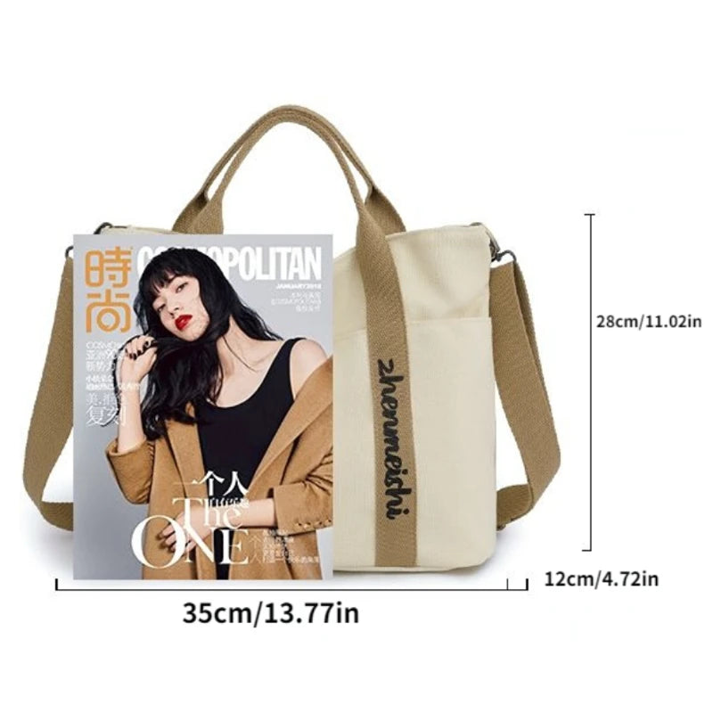 Tote Bag Women Padded Canvas Bag Student Handbag Multi-pocket Satchels Shoulder Bag Women