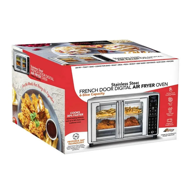 6-Slice Digital Toaster Oven Air Fryer with 19 One-Touch Presets, Stainless Steel