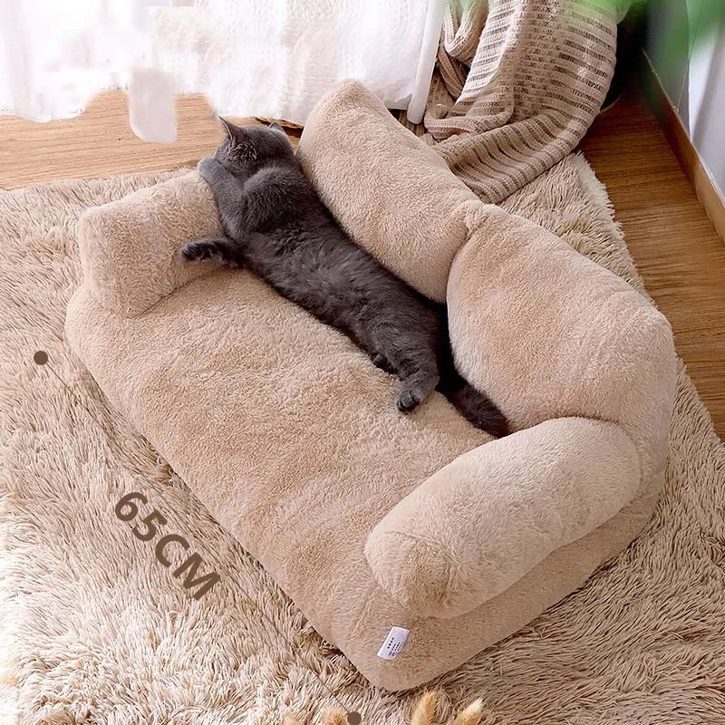 YOKEE Luxury Cat Bed Super Soft Warm Sofa for Small Dogs Detachable Washable Non-slip Kitten Puppy Sleeping House Pet Supplies