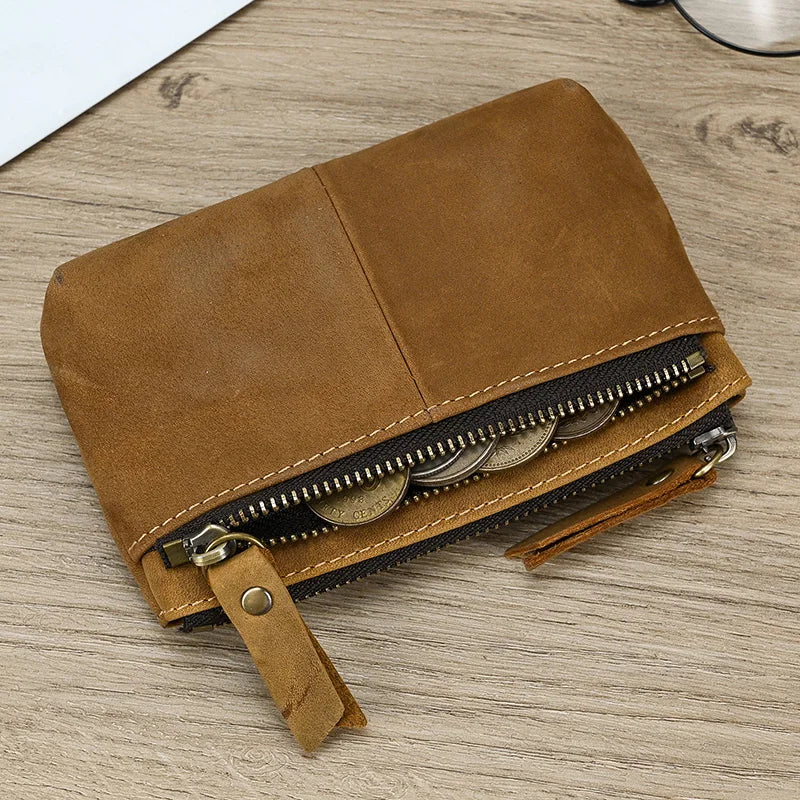 Genuine Leather Coin Purse Luxury Designer Short Purse Wallet For Men Women Small Wallets Free Shipping Cheap Little Purse Zip