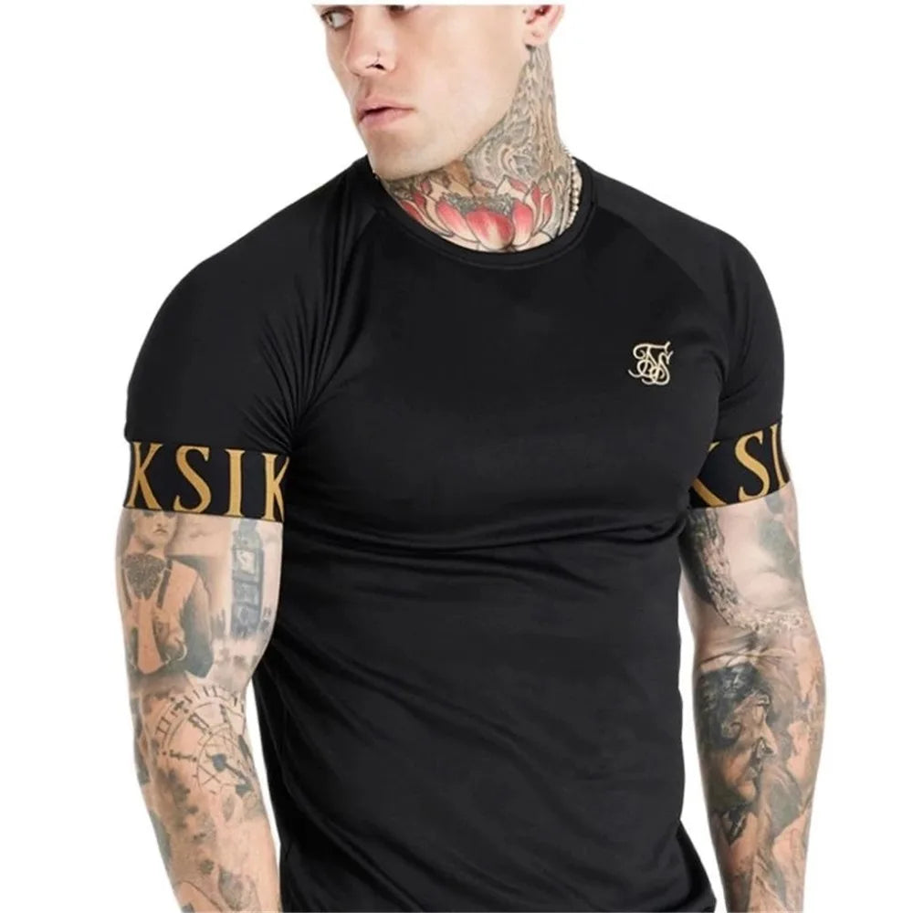 2022 Sik Silk T Shirt Men Summer Short Sleeve Compression Tshirt Cotton Tops Tee Brand Male Clothing Casual Fashion T-shirts Men