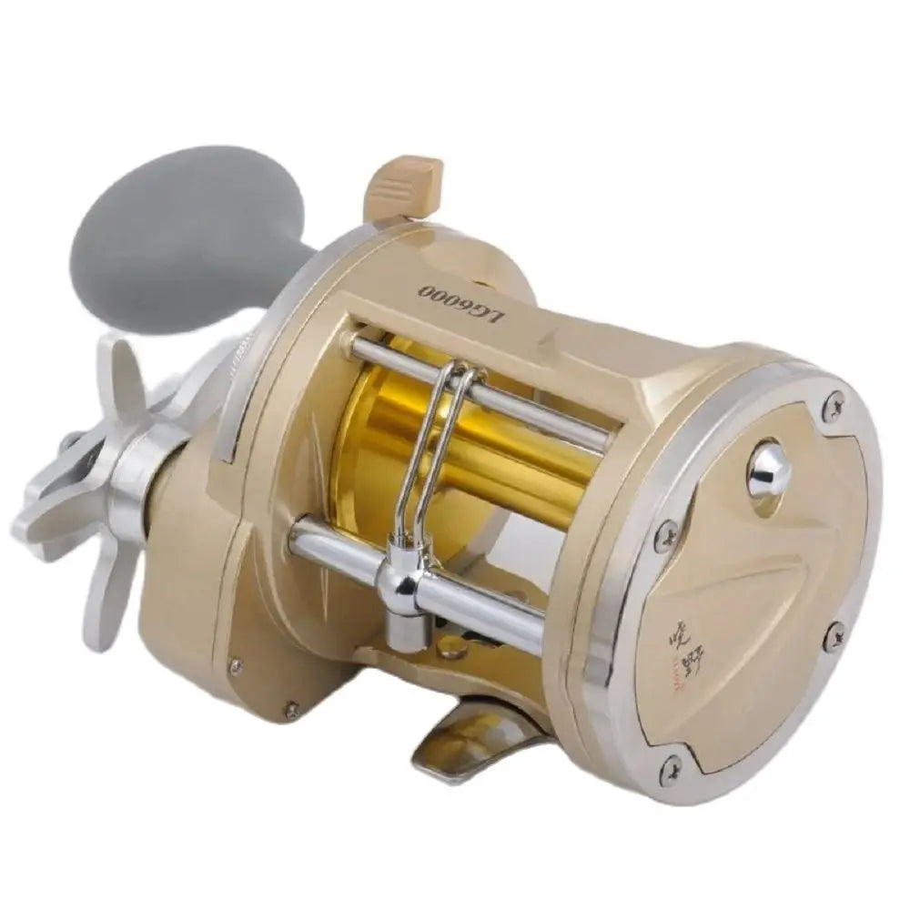 Big Sea Fishing Reel Saltwater Windlass Metal Coil Gold Ocean Fishing Supplies Wrap Drums Professional Trolling Jigging Reels