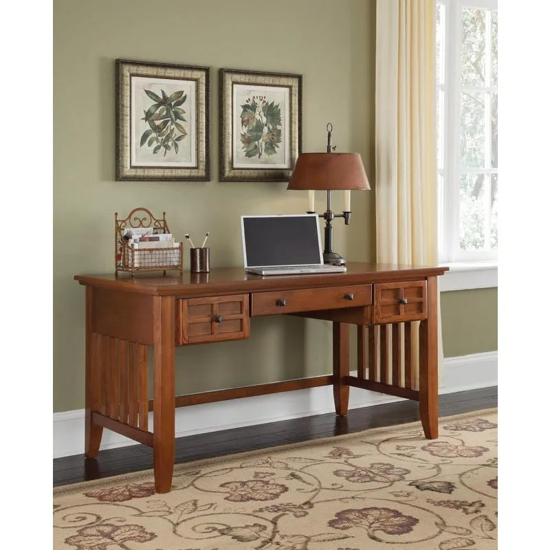 Arts & Crafts Cottage Oak Executive Desk by