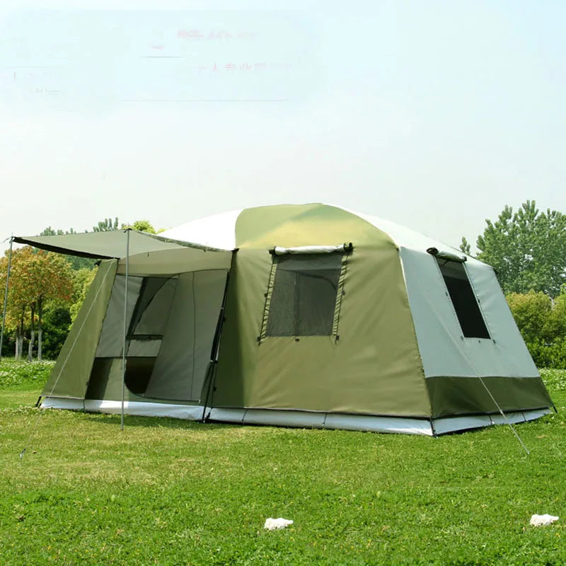 2 Bedroom 1 Living Room UV 6 8 10 12 Person Luxury Family Party Base Anti Rain Hiking Travel Mountaineering Outdoor Camping Tent